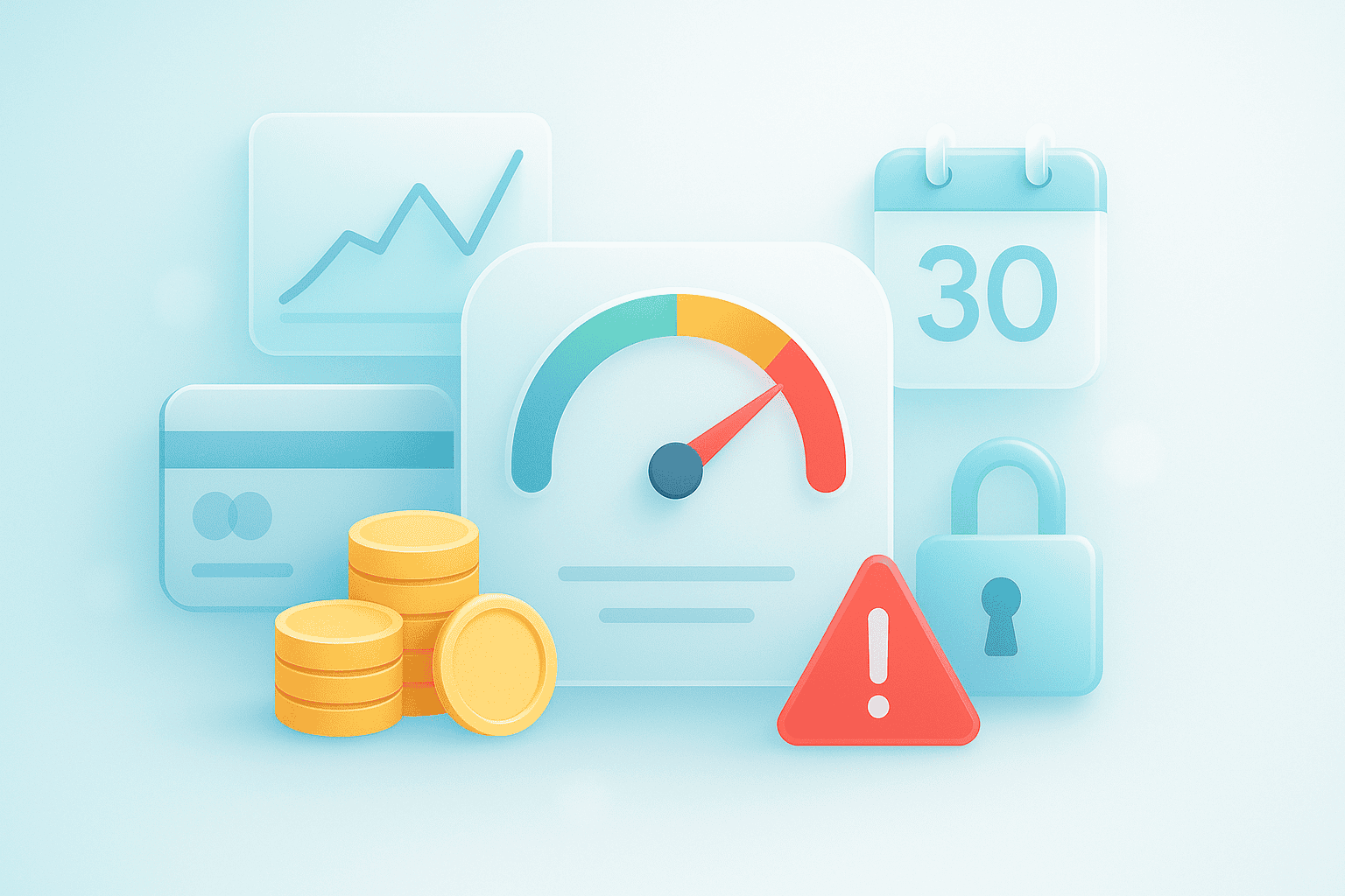 Elemző eszközök és PPC marketing grafika, pénzügyi adatok, digitális kampányok mérőszámai, gyors növekedés vagy problémák jelzésére szolgáló figyelmeztető ikonok, biztonsági zárolás és fizetési módszerek a hatékony online marketinghez.