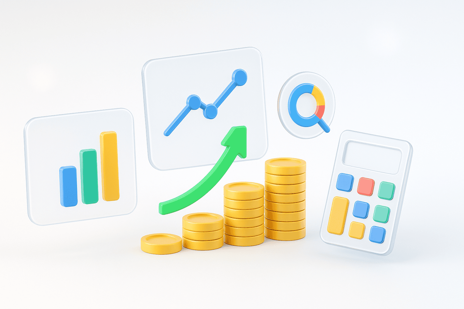 Optimal PPC marketing kampány eredmény grafikonok és pénz szimbólumok, hatékony online hirdetés és Google Ads kezelés, MarketingeR PPC ügynökség szakértői támogatás, növekedés és ROI növelése.
